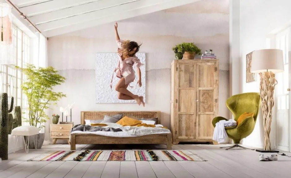 Łóżko Puro 180x200 Cm Drewniane*KARE Design Sale