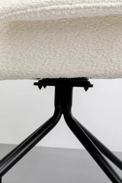 Krzesło Białe Z Podłokietnikami Obrotowe Nogi Czarne Stalowe 70x84 Cm*KARE Design Discount