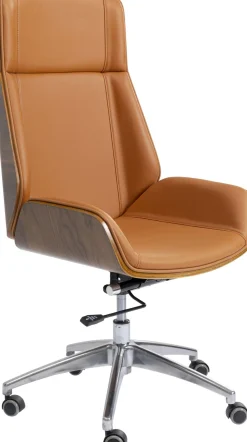 Krzesło Biurowe High Bossy 59x116-124 Cm Brązowe Ekoskóra*KARE Design New