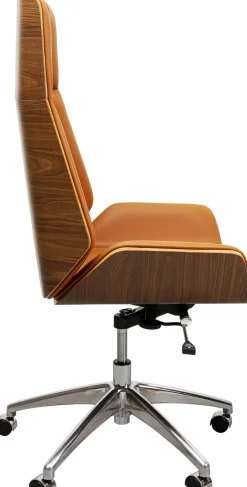 Krzesło Biurowe High Bossy 59x116-124 Cm Brązowe Ekoskóra*KARE Design New