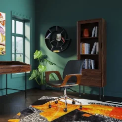 Krzesło Biurowe Patron 67x101 Cm Czarno-orzechowe Ekoskóra*KARE Design Best