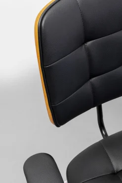 Krzesło Biurowe Pikowane Czarno-brązowe Ekoskóra 65x87 Cm*KARE Design Sale