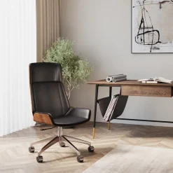 Krzesło Biurowe Rouven 59x112 Cm Czarno-brązowe*KARE Design Online