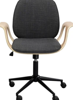 Krzesło Biurowe Z Podłokietnikami Szaro-naturalne Nogi Czarne 67x101 Cm*KARE Design