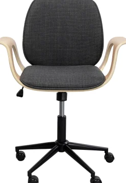 Krzesło Biurowe Z Podłokietnikami Szaro-naturalne Nogi Czarne 67x101 Cm*KARE Design