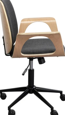 Krzesło Biurowe Z Podłokietnikami Szaro-naturalne Nogi Czarne 67x101 Cm*KARE Design