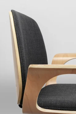 Krzesło Biurowe Z Podłokietnikami Szaro-naturalne Nogi Czarne 67x101 Cm*KARE Design