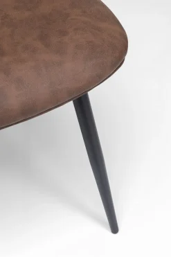 Krzesło Do Jadalni Brązowe Oparcie Naturalne Nogi Stalowe 47x81 Cm*KARE Design Hot