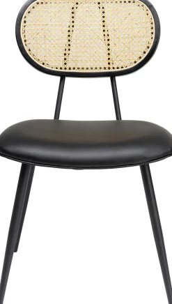 Krzesło Do Jadalni Czarne Oparcie Naturalne Nogi Stalowe 47x81 Cm*KARE Design Hot