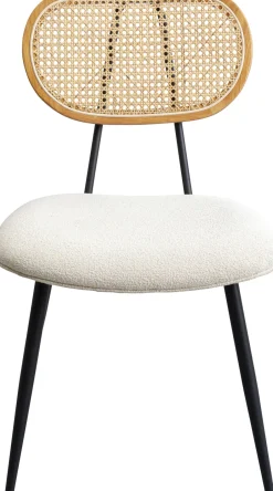 Krzesło Do Jadalni Kremowe Oparcie Naturalne Nogi Stalowe 47x81 Cm*KARE Design