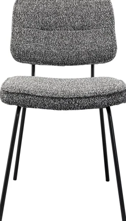 Krzesło Do Jadalni Szara Tkanina Melanżowa Nogi Czarne 47x80 Cm*KARE Design Best