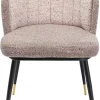 Krzesło Do Jadalni Tapicerowane Brązowo-beżowe Nogi Czarno-złote 52xs81 Cm*KARE Design Discount