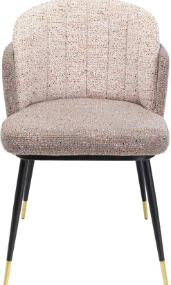 Krzesło Do Jadalni Tapicerowane Brązowo-beżowe Nogi Czarno-złote 52xs81 Cm*KARE Design Discount