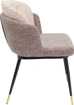 Krzesło Do Jadalni Tapicerowane Brązowo-beżowe Nogi Czarno-złote 52xs81 Cm*KARE Design Discount