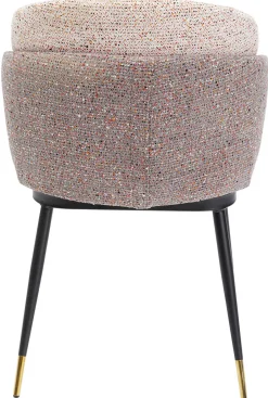 Krzesło Do Jadalni Tapicerowane Brązowo-beżowe Nogi Czarno-złote 52xs81 Cm*KARE Design Discount