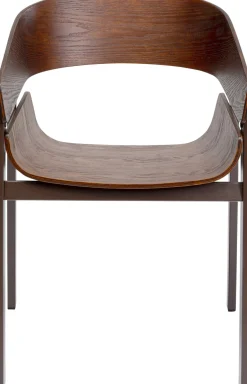 Krzesło Do Jadalni Z Podłokietnikami Brązowe Sklejka I Stal 56x77 Cm*KARE Design Hot