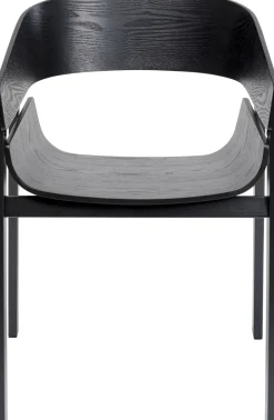 Krzesło Do Jadalni Z Podłokietnikami Czarne Sklejka I Stal 56x77 Cm*KARE Design Outlet