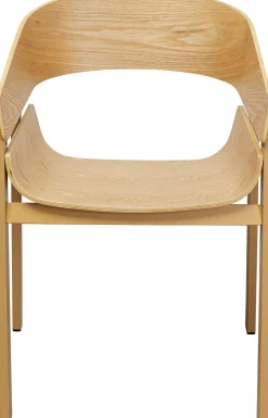 Krzesło Do Jadalni Z Podłokietnikami Naturalne Sklejka I Stal 56x77 Cm*KARE Design