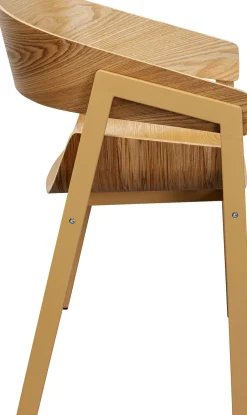 Krzesło Do Jadalni Z Podłokietnikami Naturalne Sklejka I Stal 56x77 Cm*KARE Design