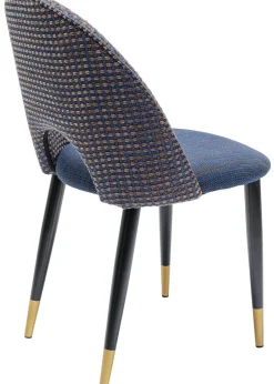 Krzesło Do Salonu Tapicerowane Niebieskie Nogi Czarno-złote*KARE Design Hot