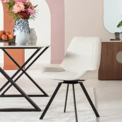 Krzesło Obrotowe Baron 57x88 Cm Kremowe*KARE Design Outlet