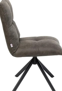 Krzesło Obrotowe Pikowane Czarne Nogi Stal 51x92 Cm*KARE Design Best