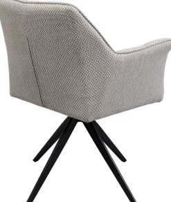 Krzesło Obrotowe Z Podłokietnikami Tapicerowane Szare Nogi Czarne 65x85 Cm*KARE Design New