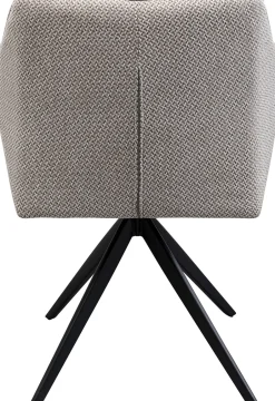 Krzesło Obrotowe Z Podłokietnikami Tapicerowane Szare Nogi Czarne 65x85 Cm*KARE Design New