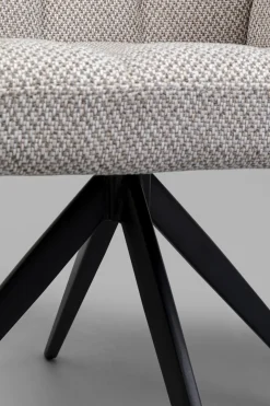 Krzesło Obrotowe Z Podłokietnikami Tapicerowane Szare Nogi Czarne 65x85 Cm*KARE Design New