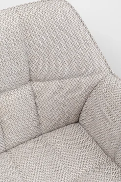 Krzesło Obrotowe Z Podłokietnikami Tapicerowane Szare Nogi Czarne 65x85 Cm*KARE Design New