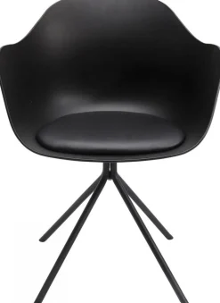 Krzesło Obrotowe Z Podłokietnikami Bel Air 58x78 Cm Czarne Ekoskóra*KARE Design Hot