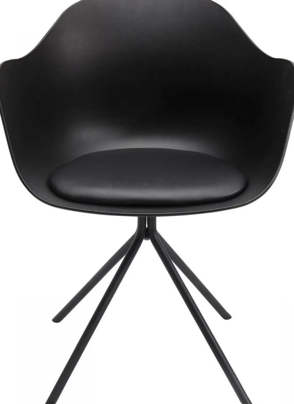 Krzesło Obrotowe Z Podłokietnikami Bel Air 58x78 Cm Czarne Ekoskóra*KARE Design Hot