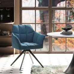 Krzesło Obrotowe Z Podłokietnikami Tapicerowane Zielone Nogi Czarne 66x84 Cm*KARE Design New