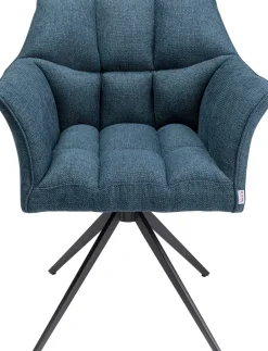Krzesło Obrotowe Z Podłokietnikami Tapicerowane Zielone Nogi Czarne 66x84 Cm*KARE Design New