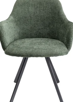 Krzesło Obrotowe Z Podłokietnikami Zielone Nogi Czarne 62x83 Cm*KARE Design Clearance
