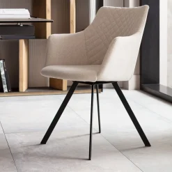 Krzesło Obrotowe Z Podłokietnikami Coco 53x84 Cm Kremowe*KARE Design Sale