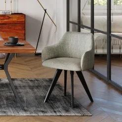 Krzesło Obrotowe Z Podłokietnikami Madame 62x87 Cm Jasnoszare*KARE Design Outlet