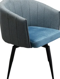 Krzesło Obrotowe Z Podłokietnikami Kolor Niebieski Nogi Ze Stali Czarne 60x81 Cm*KARE Design Outlet