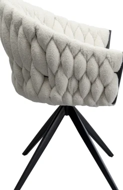 Krzesło Obrotowe Z Podłokietnikami Białe Nogi Czarne Ze Stali 62x78 Cm*KARE Design Outlet