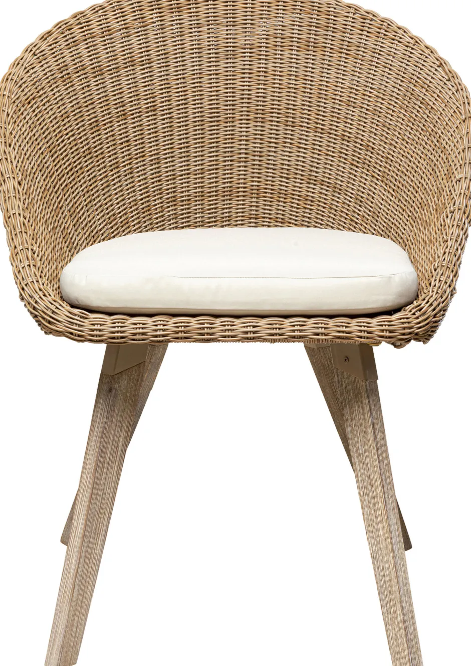 Krzesło Ogrodowe Naturalne Rattanowe Nogi Drewniane Akacjowe 63x81 Cm*KARE Design Discount