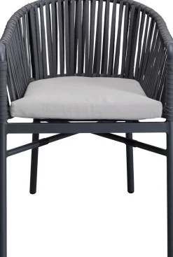 Krzesło Ogrodowe Z Podłokietnikami Ciemnoszare Rama Aluminiowa 57x76 Cm*KARE Design Hot