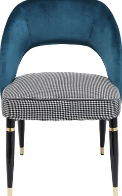 Krzesło Samantha 56x83 Cm Niebieskozielone Siedzisko Pepitka*KARE Design Outlet