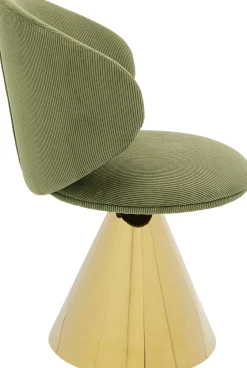 Krzesło Tapicerowane Zielone Ze Złotą Podstawą 60x82 Cm*KARE Design Outlet