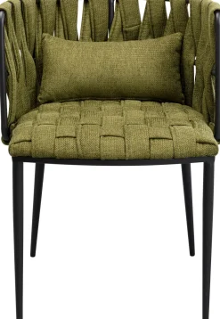 Krzesło W Kolorze Ciemnozielonym Rama Czarna Stalowa 55x75 Cm*KARE Design Hot