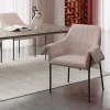 Krzesło Z Podłokietnikami Beżowe Z Czarnymi Nogami Ze Stali 70x85 Cm*KARE Design Best