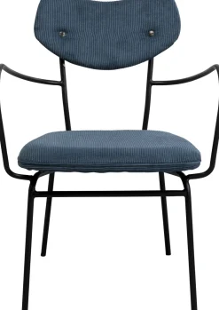 Krzesło Z Podłokietnikami Niebieskie Z Czarną Stalową Ramą 59x82 Cm*KARE Design Discount