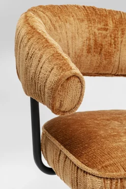 Krzesło Z Podłokietnikami Obrotowe W Kolorze Brązowym Nogi Czarne 58x78 Cm*KARE Design Online