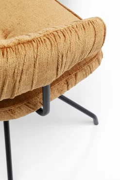 Krzesło Z Podłokietnikami Obrotowe W Kolorze Brązowym Nogi Czarne 58x78 Cm*KARE Design Online