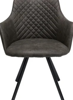 Krzesło Z Podłokietnikami Obrotowe Tapicerowane 53x84 Cm Antracytowe*KARE Design Online