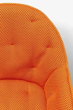 Krzesło Z Podłokietnikami Obrotowe Pikowane Pomarańczowe Nogi Czarne 64x81 Cm*KARE Design